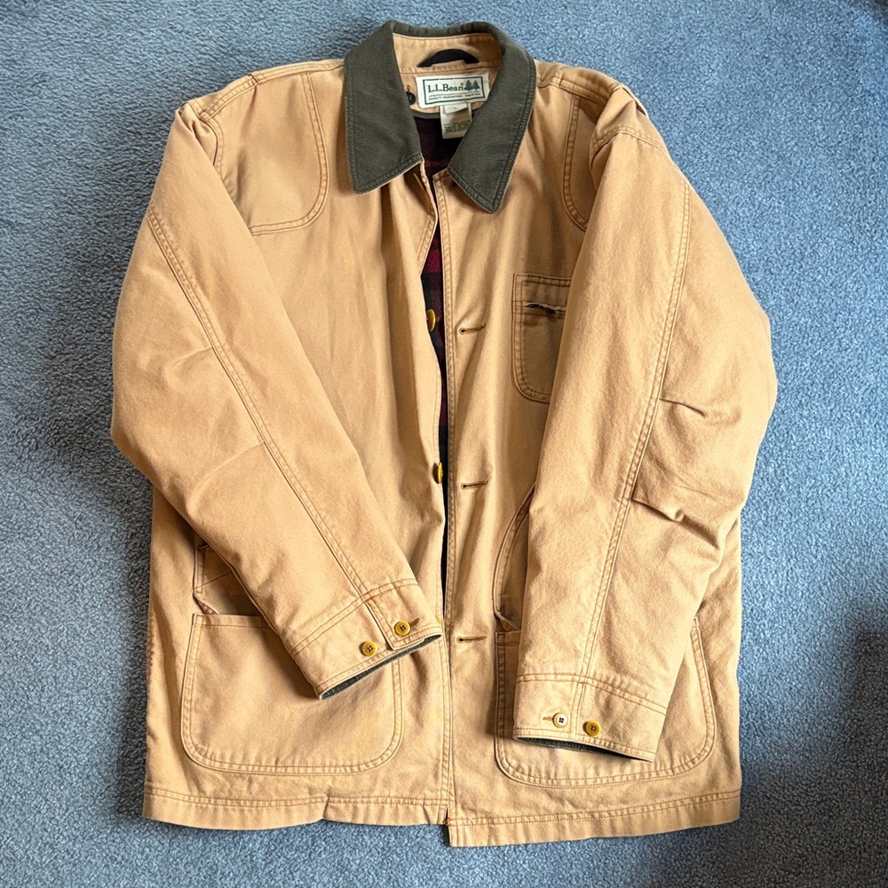 L.L. Bean Men's Field Jacket Large with Dark Green corduroy Collar